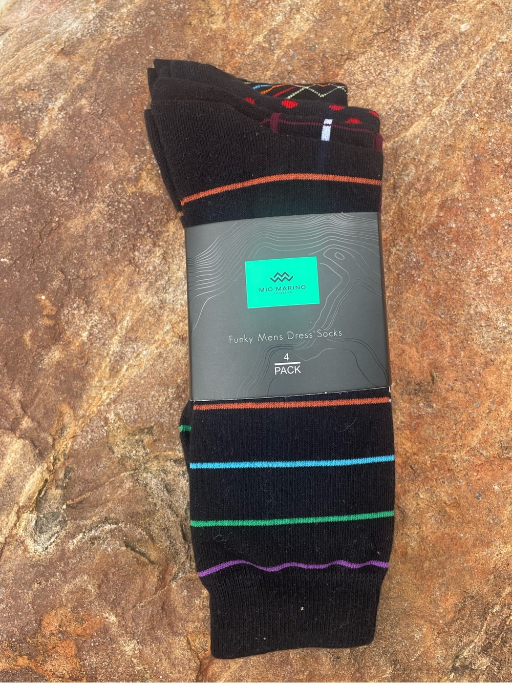 Mio Marino Funky Men’s Dress Socks - 4 Pack Size 10-13 NEW!